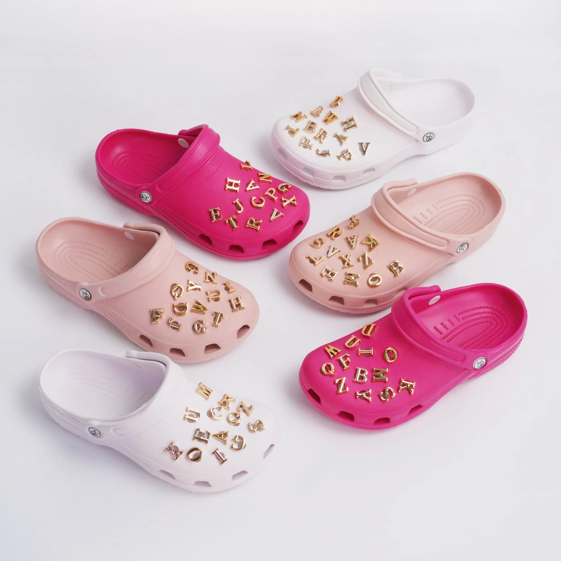 26pcs Shoe Charms Set with Metal Chain, Luxury Jewelry Decoration Charms Pack Bling Rhinestone Accessories