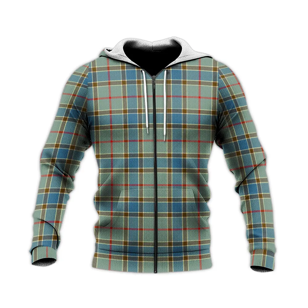 Balfour Blue Tartan Knitted Hoodie