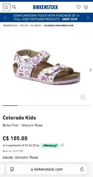 Birkenstocks - 1.5Y, pink unicorn pattern, Shoes 1.5 (Kids:4-8yr)
