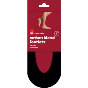 Essentials Footlet Cotton Blend Black