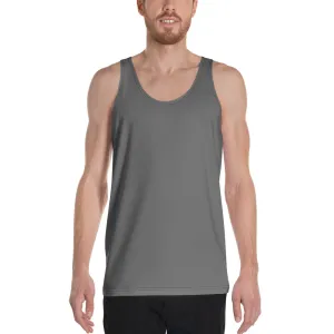 Gray Unisex Tank Top, Dark Gray Solid Color Print Premium Men's Tank Top-Made in USA