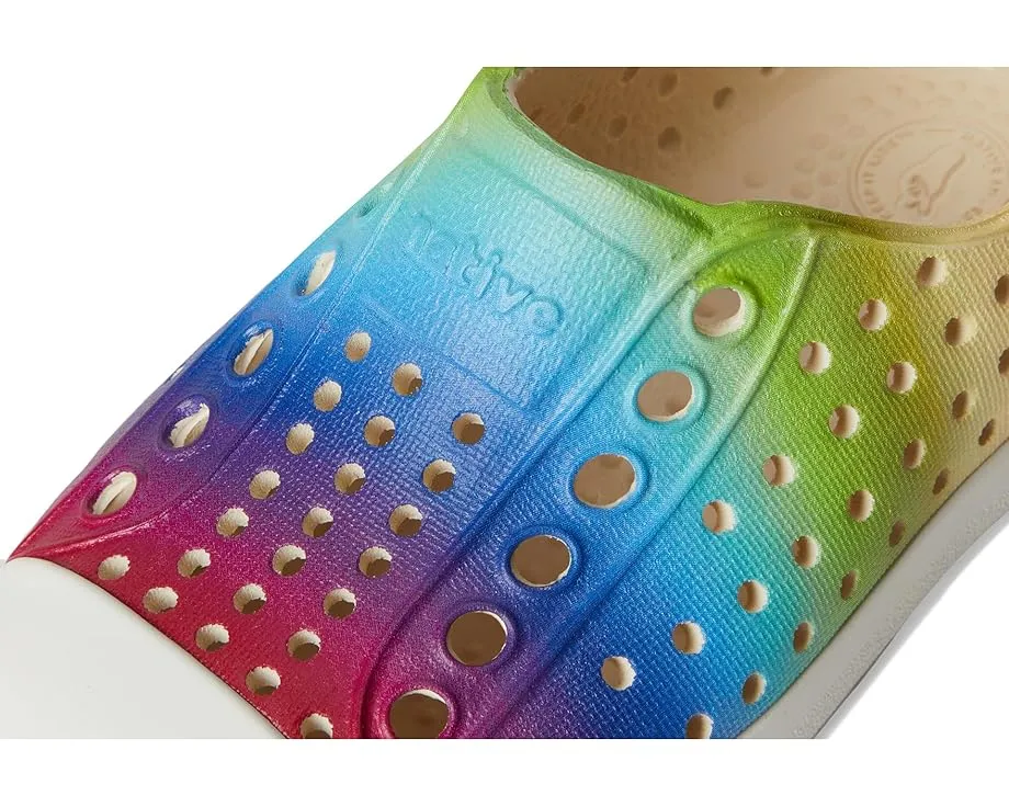Jefferson Print Shoes - Bone White/Shell White/Rainbow Gradient by Native Shoes