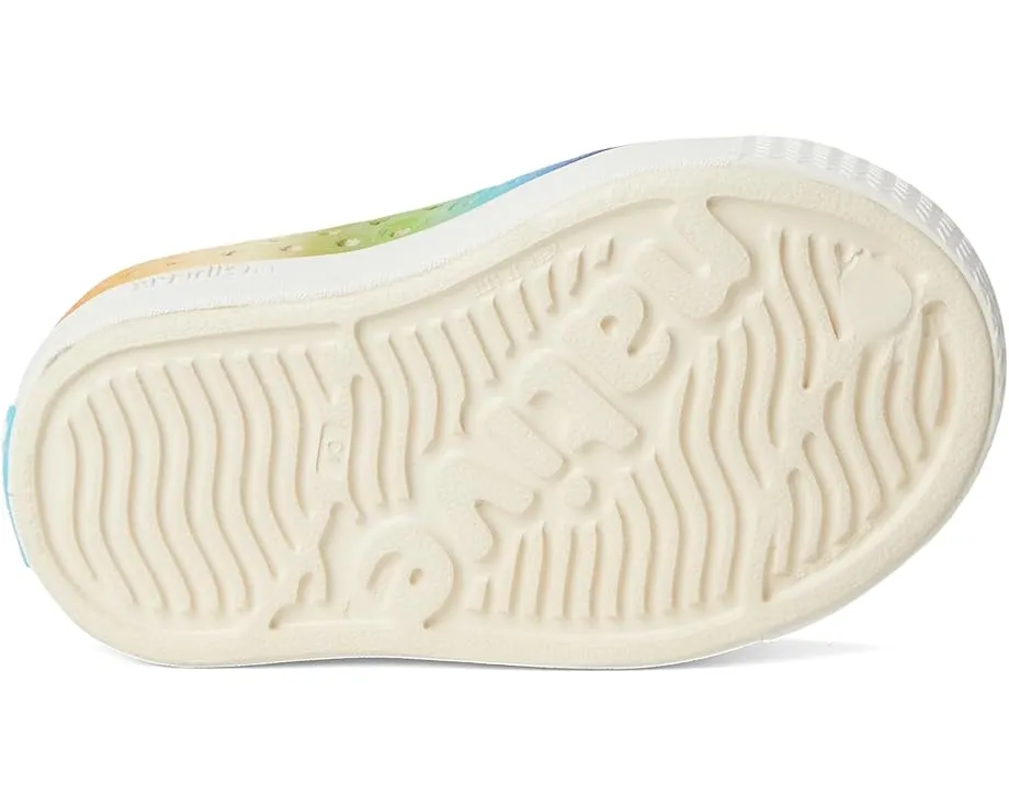 Jefferson Print Shoes - Bone White/Shell White/Rainbow Gradient by Native Shoes