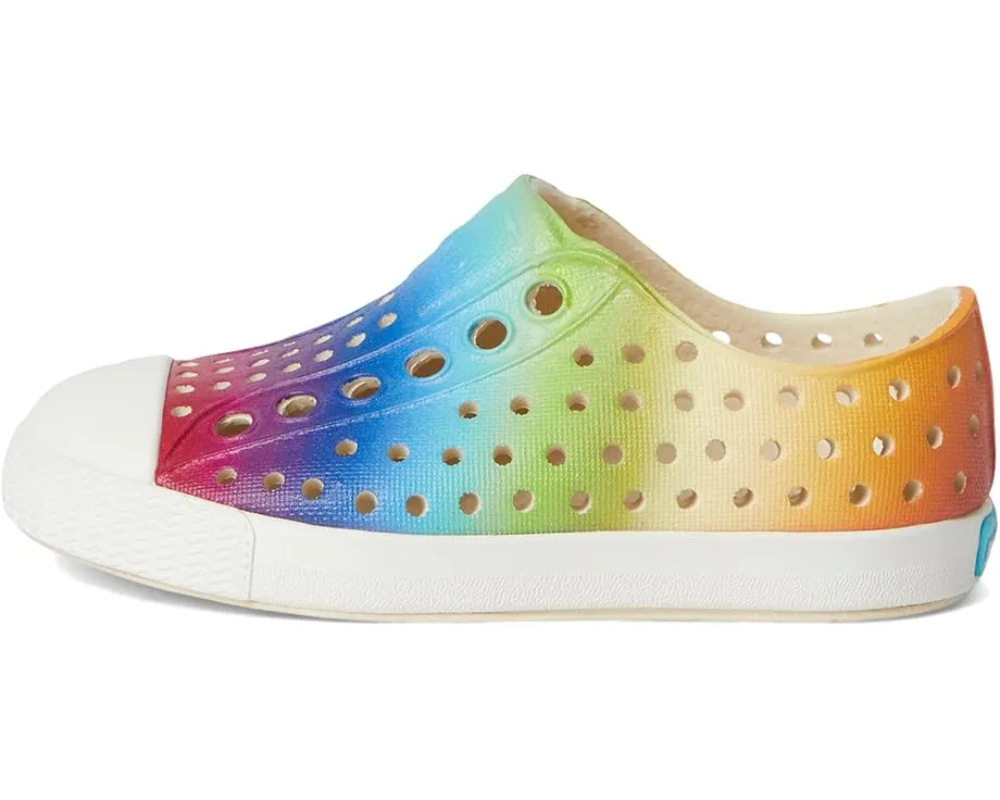 Jefferson Print Shoes - Bone White/Shell White/Rainbow Gradient by Native Shoes