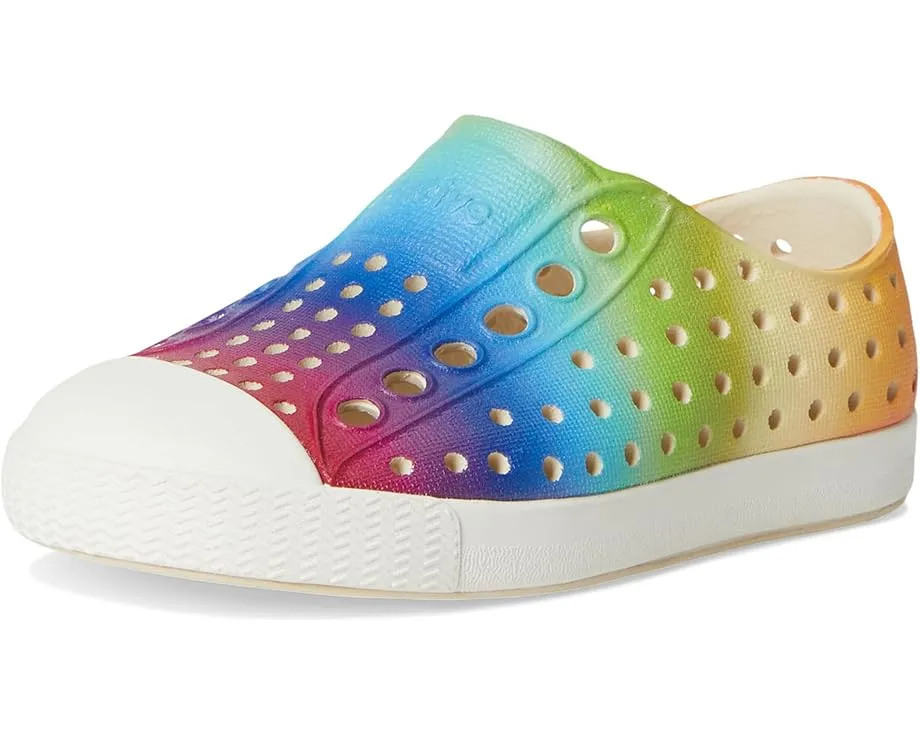 Jefferson Print Shoes - Bone White/Shell White/Rainbow Gradient by Native Shoes