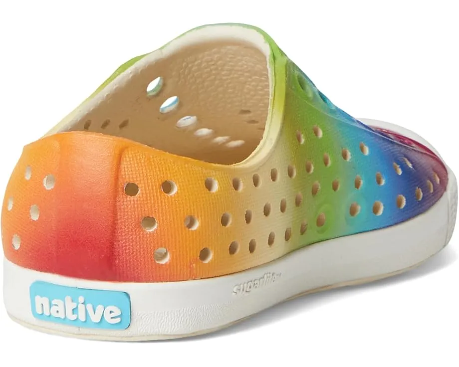 Jefferson Print Shoes - Bone White/Shell White/Rainbow Gradient by Native Shoes