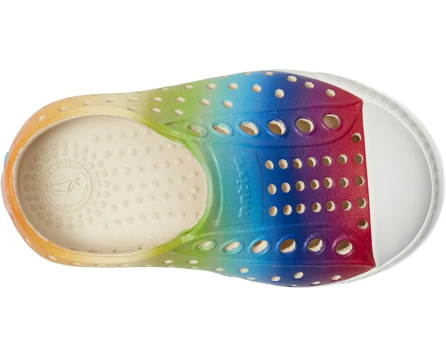 Jefferson Print Shoes - Bone White/Shell White/Rainbow Gradient by Native Shoes