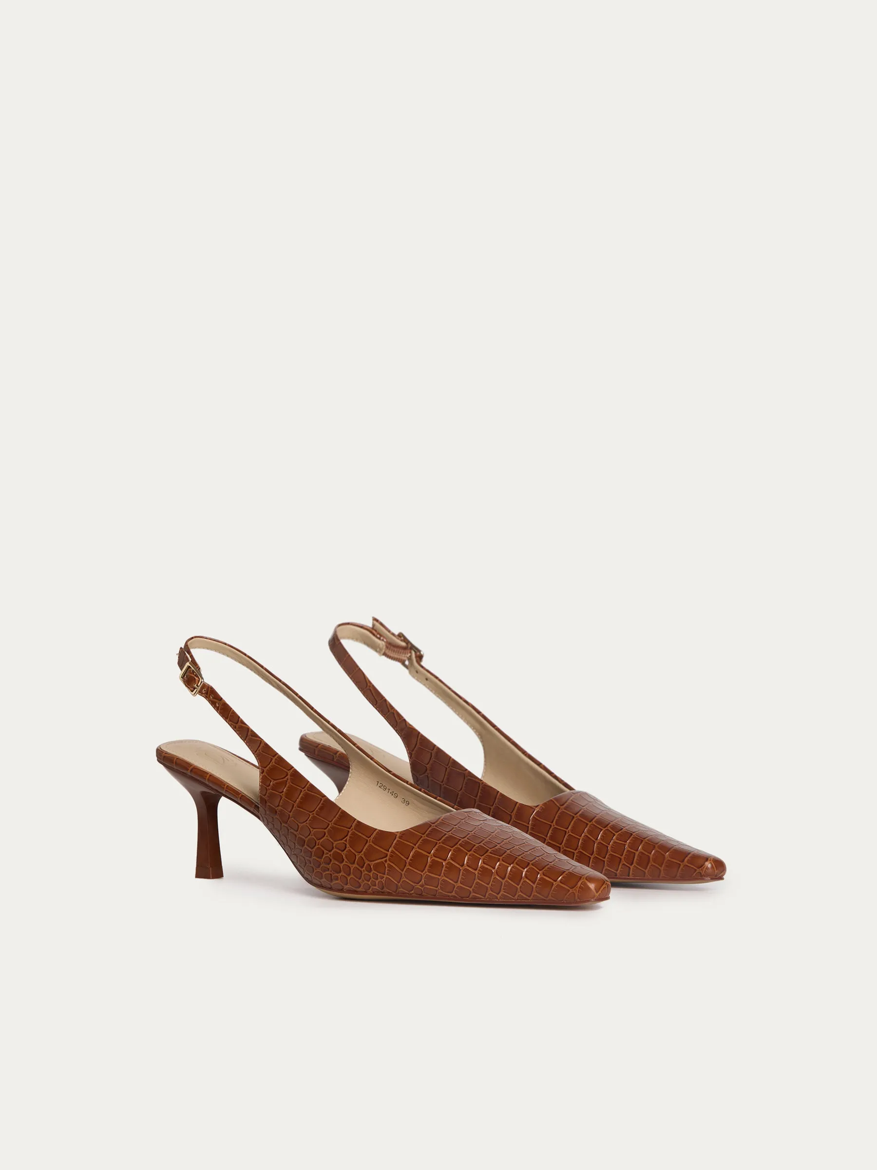 Leather slingback pumps