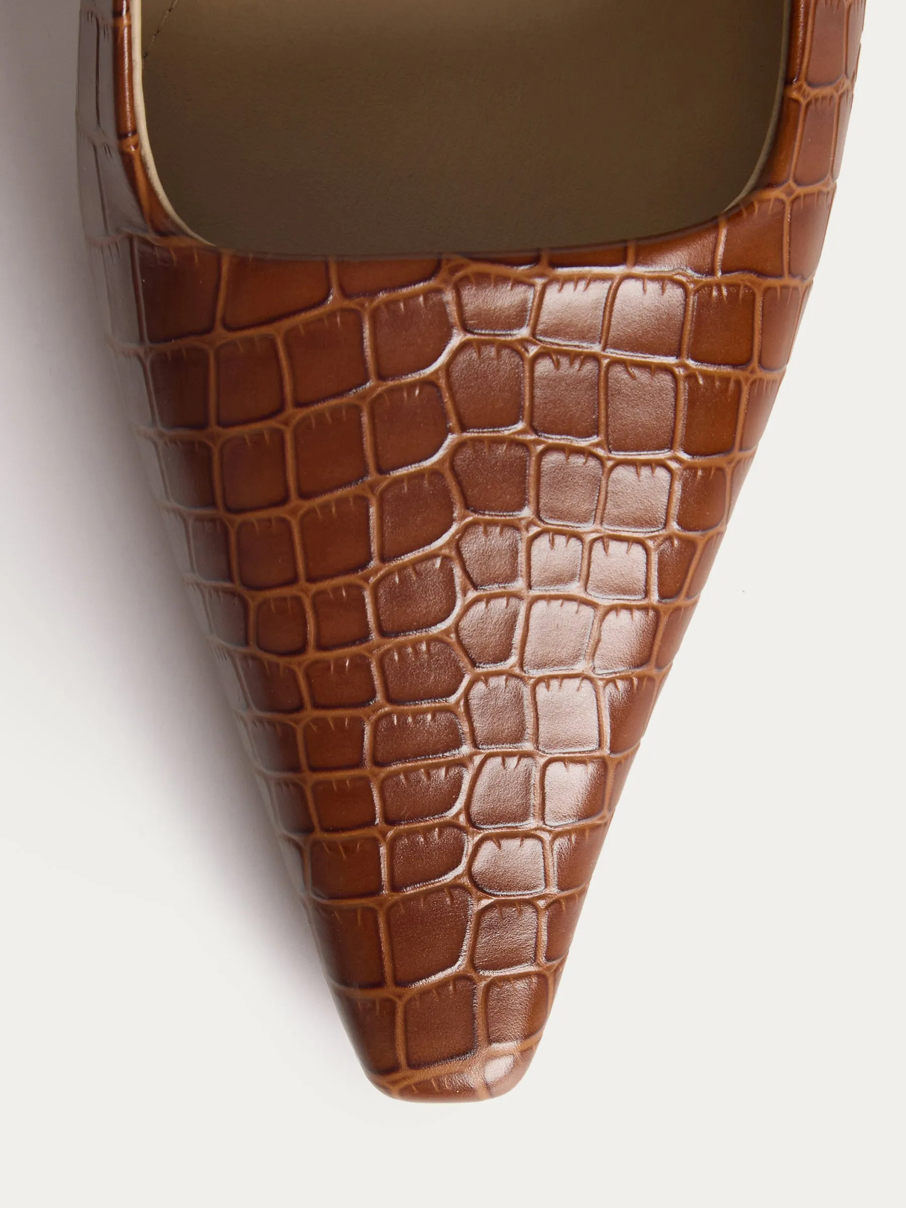 Leather slingback pumps