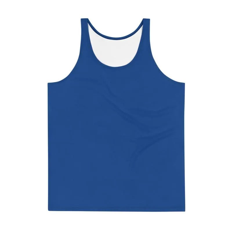 Navy Blue Solid Color Tanks, Blue Print Premium Unisex Tank Top For Men/ Women- Made in USA