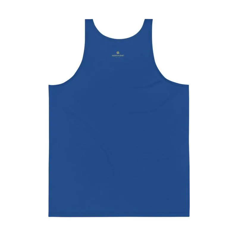 Navy Blue Solid Color Tanks, Blue Print Premium Unisex Tank Top For Men/ Women- Made in USA