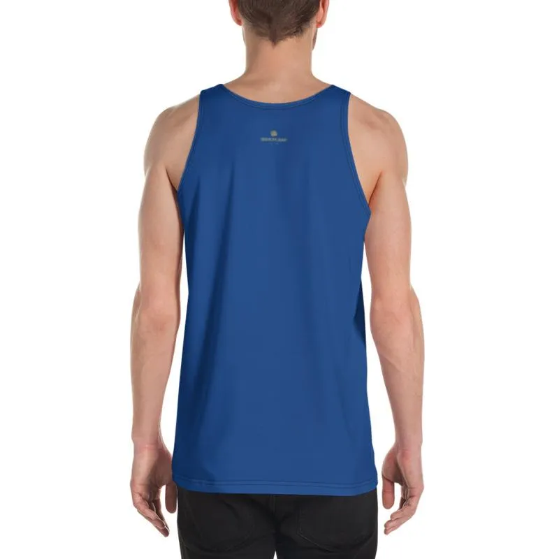 Navy Blue Solid Color Tanks, Blue Print Premium Unisex Tank Top For Men/ Women- Made in USA
