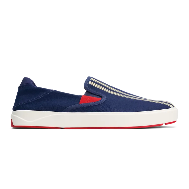 OluKai Lae'ahi Navy / Stripe Men’s Breathable Slip-On Shoes