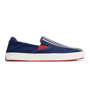 OluKai Lae'ahi Navy / Stripe Men’s Breathable Slip-On Shoes