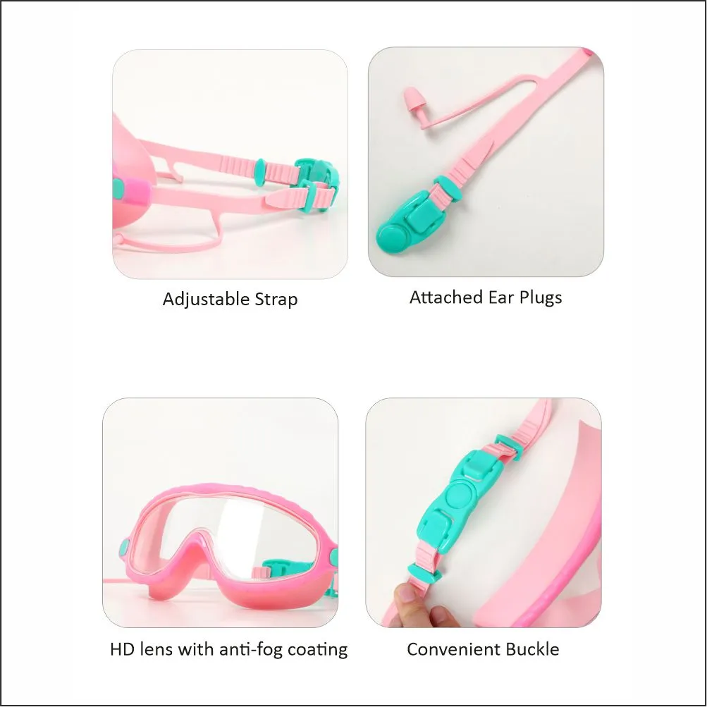 Pink & Mint Bubble Anti Fog UV Protection Leakproof Design Swim Goggles for Kids,4yrs  - 10yrs