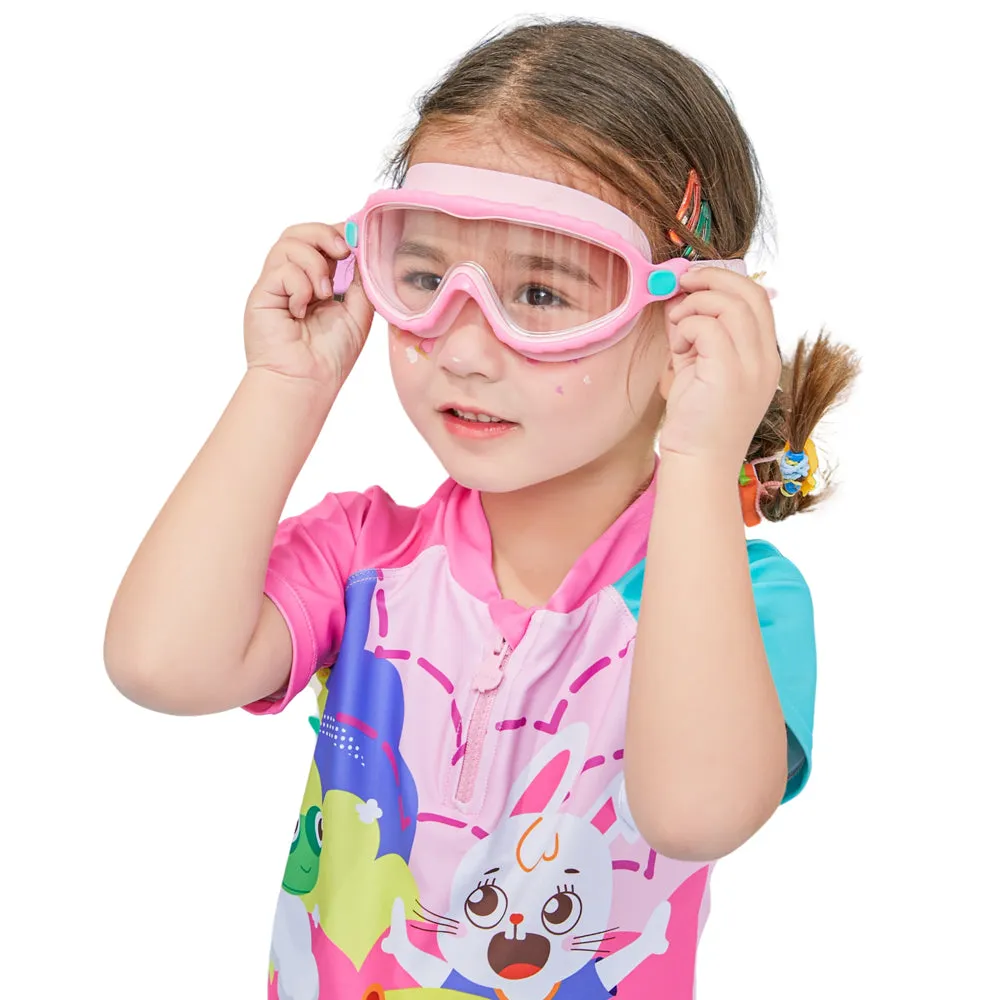 Pink & Mint Bubble Anti Fog UV Protection Leakproof Design Swim Goggles for Kids,4yrs  - 10yrs