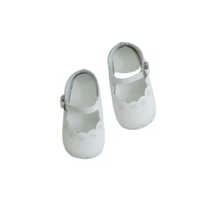 Soft Soled Scalloped Mary Jane - White