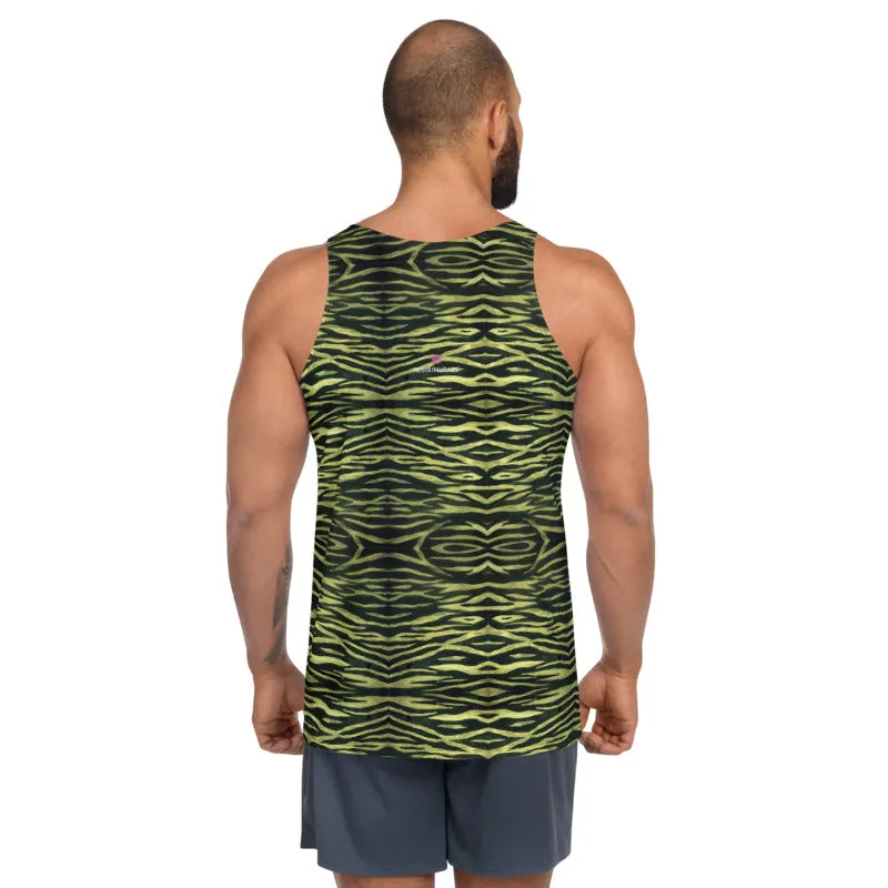 Yellow Tiger Striped Tank Top, Unisex Adult's Tanks For Men or Women-Made in USA/EU/MX